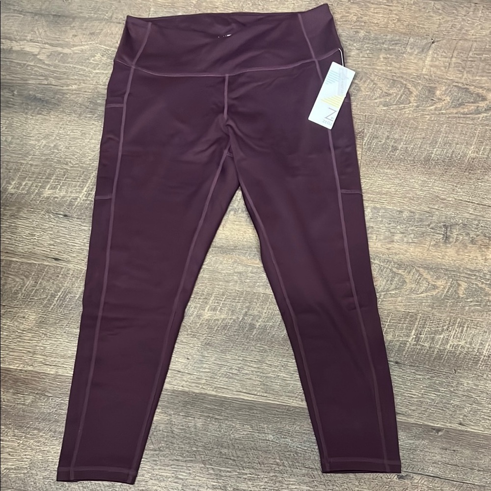 Athleta Burgundy High-Waisted Leggings